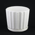 3-Piece White Ceramic Planter Pot Set with Fluted Design & Saucers