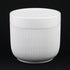 3-Piece White Stoneware Planter Pot Set with Vertical Line Texture
