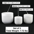 3-Piece White Stoneware Planter Pot Set with Vertical Line Texture