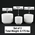 3-Piece White Stoneware Planter Pot Set with Ribbed Texture