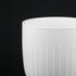3-Piece White Stoneware Planter Pot Set with Vertical Groove Texture