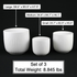 3-Piece White Stoneware Planter Pot Set with Vertical Groove Texture