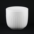 3-Piece White Stoneware Planter Pot Set with Vertical Groove Texture