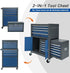 13-Drawer Tool Chest with Double Door and Wheels, Large Detachable Tool Box with Sliding Drawers, Mechanic Toolbox Storage Cabinets, Metal Tool Cart for Garage Workshop (Blue＆Grey)
