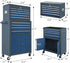 13-Drawer Tool Chest with Double Door and Wheels, Large Detachable Tool Box with Sliding Drawers, Mechanic Toolbox Storage Cabinets, Metal Tool Cart for Garage Workshop (Blue＆Grey)