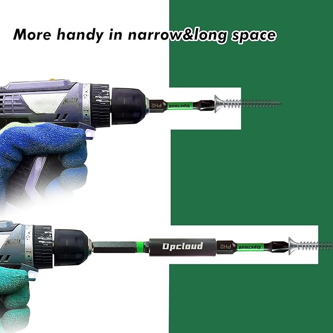 Impact #2 Phillips Screwdriver Bit Set, 26 Pieces 2”S2 Steel Magnetic PH2 Tips Driver Power Bit Set with Extension Impact Bit Holder