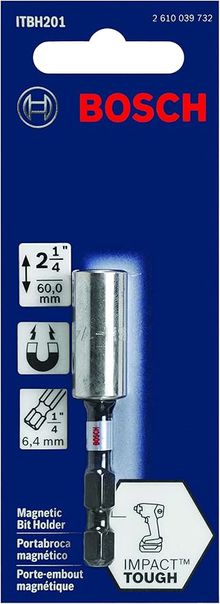 BOSCH ITBH201 1-Piece 2 In. Impact Tough Magnetic Bit Holder