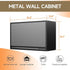 Coolsun Metal Wall Cabinet, Garage Wall Cabinet with Up-Flip Door, 19.7" H Wall Mounted Metal Storage Cabinet for Kitchen,Garage,Basement,Ware House Assembly Required (Black Gray 31.5" W)