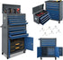 13-Drawer Tool Chest with Double Door and Wheels, Large Detachable Tool Box with Sliding Drawers, Mechanic Toolbox Storage Cabinets, Metal Tool Cart for Garage Workshop (Blue＆Grey)
