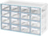 Blue Ginkgo Medium 16-Drawer Cabinet – Stackable Clear Organizer for Hardware, Beads, Plastic Bricks, Office, and Craft Storage (Made in Korea, Blue)