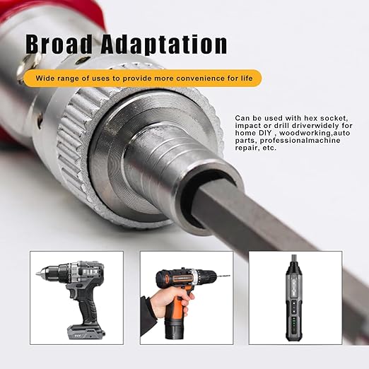 8Pcs Drill Bit Extensions, Cr-V Magnetic Drill Bit Extension Set, 1/4 Inch Hex Shank, 2/4/6 Inch Lengths, for Impact Driver w 2Pcs 2.5cm Phillips Screwdriver Bit