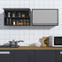 Coolsun Metal Wall Cabinet, Garage Wall Cabinet with Up-Flip Door, 19.7" H Wall Mounted Metal Storage Cabinet for Kitchen,Garage,Basement,Ware House Assembly Required (Black Gray 31.5" W)