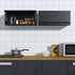 Coolsun Metal Wall Cabinet, Garage Wall Cabinet with Up-Flip Door, 31.5" W Wall Mounted Metal Storage Cabinet for Kitchen,Garage,Basement,Ware House Assembly Required (Black)