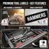 220 Pcs Sticker Tool Box Labels – Pre-Printed Tool Chest Drawer Organizer Markers, Black & White High Contrast Identification Tags for Mechanics, Garage Storage & Rolling Cabinets (10 Sheets)