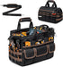 16.5-Inch Heavy Duty Tool Bags for Men, 34-Pockets Large Tool Bag with Adjustable Shoulder Strap, Portable Tool Bag Organizer for Electricians Mechanics Carpenters Construction Workers HVAC