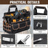 16.5-Inch Heavy Duty Tool Bags for Men, 34-Pockets Large Tool Bag with Adjustable Shoulder Strap, Portable Tool Bag Organizer for Electricians Mechanics Carpenters Construction Workers HVAC